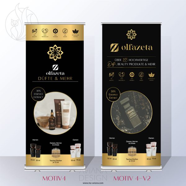 Roll-up Banner by AVIANA DESIGN black & gold